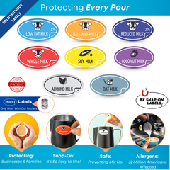 Optional MilkID Silicone Labels – Sold Separately for Enhanced Allergen Safety in Milk Frothing