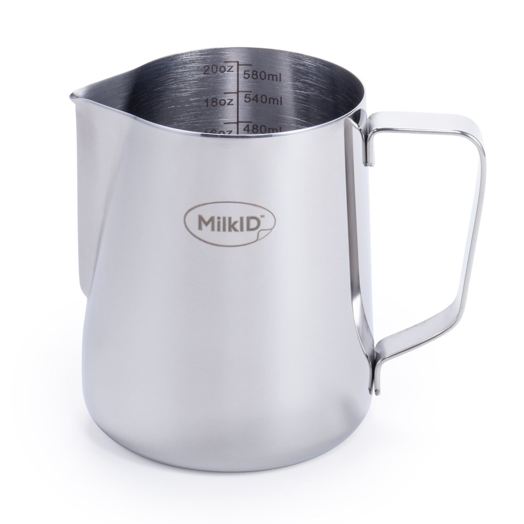 Silver 20oz (600ml) Stainless Steel Milk Frothing Pitcher with Silicone Labels – Latte Art Ready